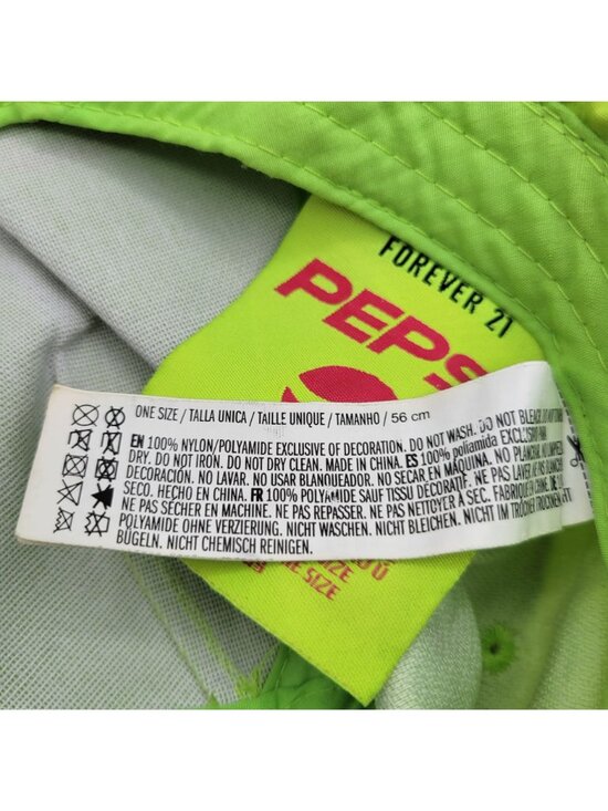 Forever 21 x Pepsi Neon Green Unisex One Size Snapback Hat Bold Logo Bright Camp main image 4